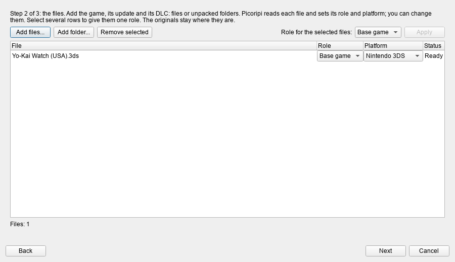 Step 2: the files
